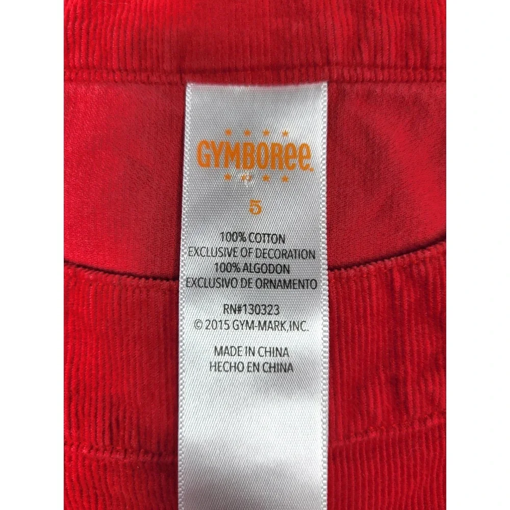 Gymboree Red Thin Wale Corduroy Jumper Applique Scottie Dog Size 5 School Church